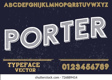 vintage font typeface  handcrafted vector named porter