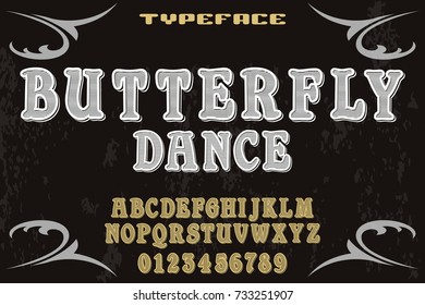 vintage font  typeface handcrafted vector named butterfly dance