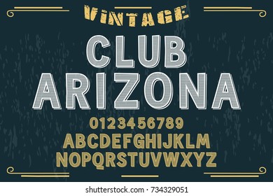 vintage font  typeface handcrafted vector named club Arizona