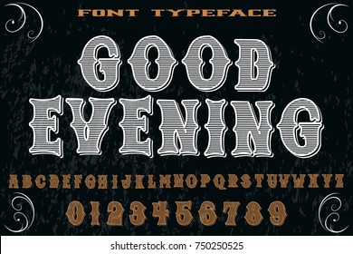 vintage font typeface handcrafted vector named good evening