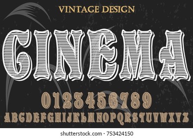 vintage font typeface handcrafted vector named cinema