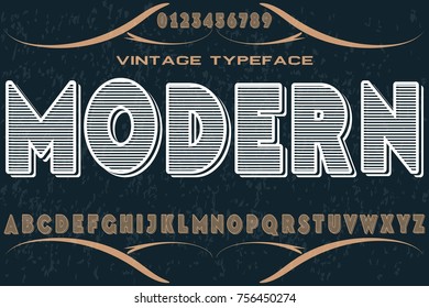 vintage font typeface handcrafted vector named modern