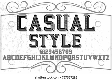 vintage font typeface handcrafted vector named casual style