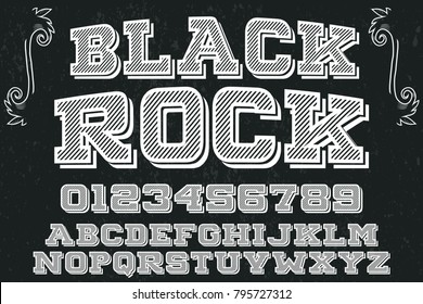 vintage font typeface handcrafted vector named black rock