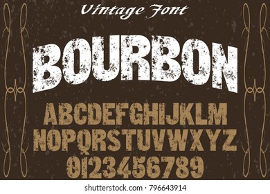 vintage font typeface handcrafted vector named bourbon