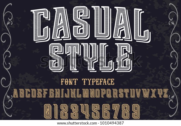 Vintage Font Typeface Handcrafted Vector Named Stock Vector