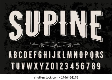 vintage font, typeface vector, vector alphabet, letters and numbers, white and black style background, typography design