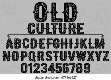 vintage font typeface vector alphabet named old culture