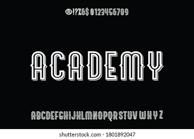 fuente vintage, diseño vectorial de tipo, letras clásicas, fondo de estilo blanco y negro
