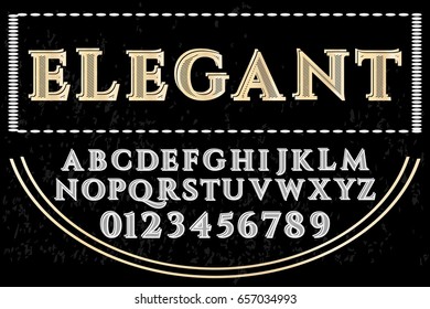 Vintage Font typeface vector elegant