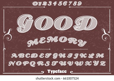 vintage font typeface vector good memory