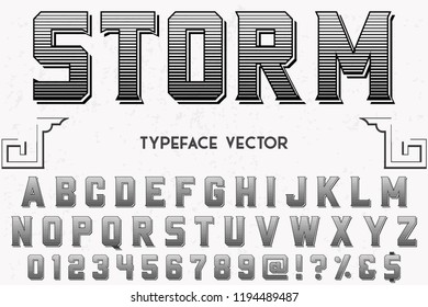 vintage font typeface vector named storm
