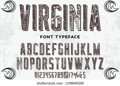 vintage font typeface vector named virginia