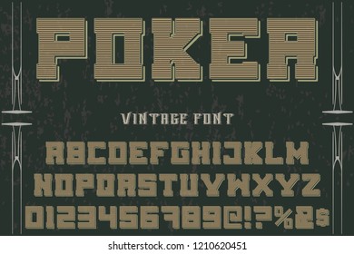vintage font typeface vector named vintage poker