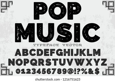 vintage font typeface vector named vintage pop music