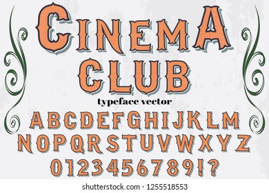 vintage font typeface vector named vintage cinema club