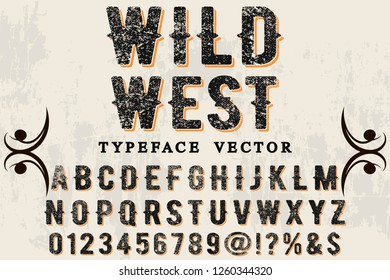 Vintage Font typeface vector named vintage-wild west