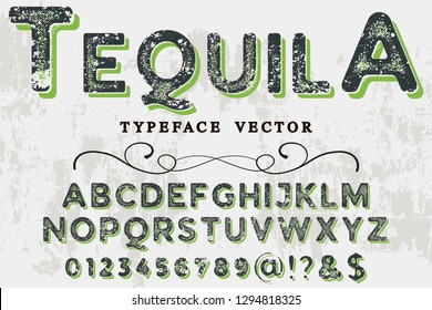 Vintage Font Typeface Vector Named Tequila