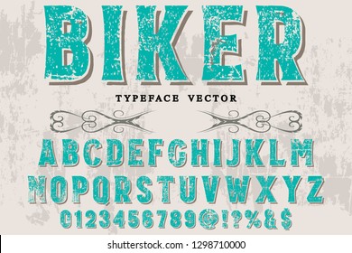 vintage font typeface vector named biker