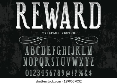 vintage font typeface vector named reward