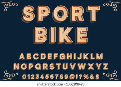 vintage font typeface vector named sport bike