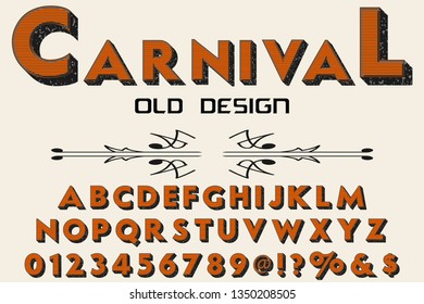vintage font typeface vector named carnival