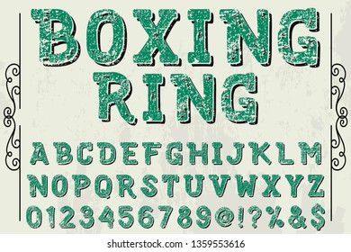 vintage font typeface vector named boxing ring