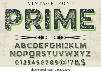 vintage font typeface vector named prime