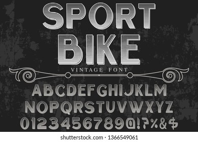 vintage font typeface vector named sport bike