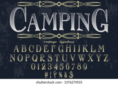 vintage font typeface vector named camping