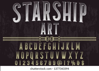 vintage font typeface vector named starship art
