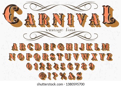 vintage font typeface vector named carnival