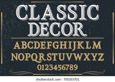 vintage font typeface vector named classic decor