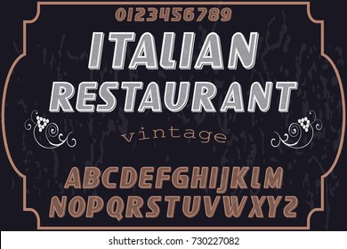 vintage font typeface vector named restaurant italian