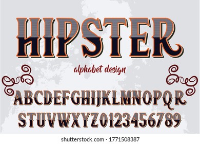 fuente vintage, vector de tipo, fondo de estilo blanco y negro nuevo diseño