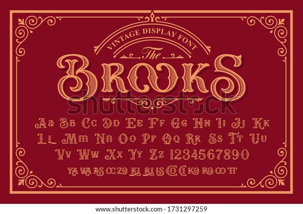 A Vintage Font with upper and\
lower case, numbers, and special signs as well. It is perfect for\
logo and packaging design, short phrases, or\
headlines.