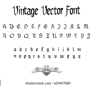 Vintage Font - Vector Gothic  Font