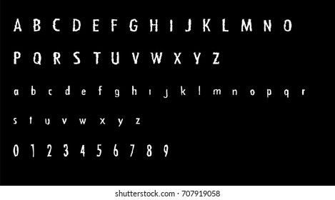 Vintage font - Vector illustration - Typewriter font-White vector font