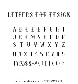 Vintage font for whiskey label. Typeface in retro style. Alcohol label design  lettering. Vector hand written alphabet.