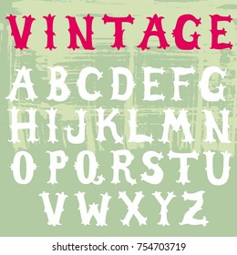 vintage font,doodle alphabet set