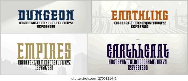 Vintage fontes conjunto de vetor, coleção de estilo retro tipografias alfabeto, negrito e forte tipografias serif, útil para a criação de logotipo, cartaz exibir letras.