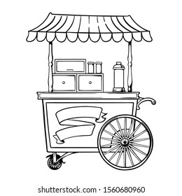 Vintage food cart outline