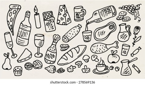 vintage food pattern