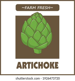 Vintage food poster design with Artichoke.