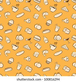 vintage food seamless pattern