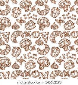 Vintage Food Seamless Pattern
