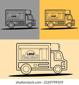 Vintage food truck logo design free Vector