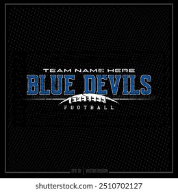 Vintage Football, Distressed Football, American Football, Blue Devil, Football, Sport, Team