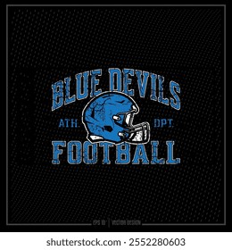 Vintage Football, Helmet, Sports, Sports Team, Game, Player, Athletic Department, Football Team, Blue Devil, Devil, Sports Game