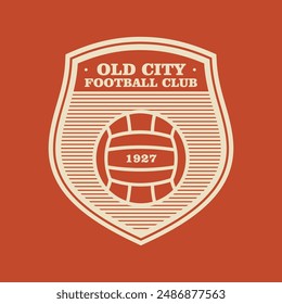 Vintage football logo, badge, emblem and much more. Old City club vintage tee print, athletic apparel design shirt graphic print.